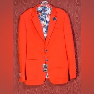 Tailored Recreation Premium Men's Orange Suit Blazer Size M Sharp Fashion